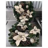 (2) 20" Christmas Glitter Wreaths w/Bag