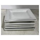 (6) Porcelain Square 6.5"x6.5" Plates