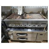 Commercial Gas Grill w/ 2 Drawer Chef Base Fridge