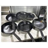 6 Long Iron Pans 11"