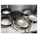 6 Aluminum Commercial Frying Pans 12.5" Winco10.5"