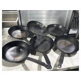 6 Long Iron Pans 11"