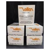 (5) Boxes w/ Vallen Single-Ply Tissues