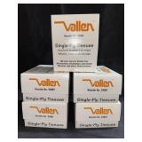 (5) Boxes w/ Vallen Single-Ply Tissues