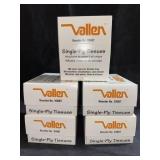 (5) Boxes w/ Vallen Single-Ply Tissues