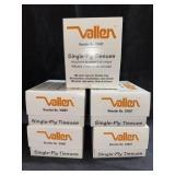 (5) Boxes w/ Vallen Single-Ply Tissues