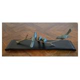 Vintage Bronze Sculpture Birds On A Limb