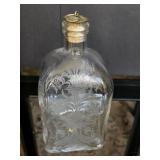 Vintage Etched Schnapps Bottle Gustaf Adolf