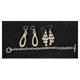 (2) Prs Dangling Earrings & Bracelet