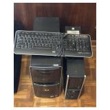 (2) Desktop Computers & HP Keyboard