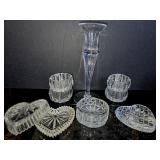 (5) Salt Wells, (2) Hearts, Candlestick Holder
