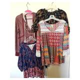 (4) Boho Tops Sz MD,LG