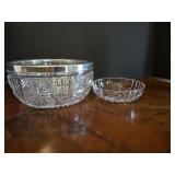 Large Silver ( not .925) Rimmed Bowl & Small