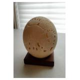 Hand Carved Ostrich Egg