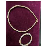 2 Tone Twist Necklace & Bracelet