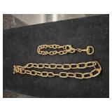 Gold Tone Toggle Chain & Bracelet