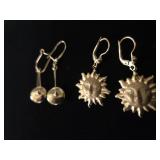 (2) Gold Tone Earrings