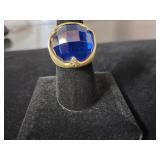 Blue Faceted Ring Sz 8
