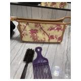 Makeup Bag  w/Brush & Pick