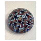 Vintage Art Glass Flowers Paperweight