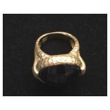 Deep Purple Stone Gold Ring Sz 7