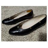 Salvatore Ferragamo Black Patent Flats Sz 7.5