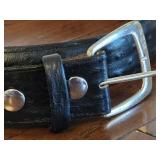 Custom Made Genuine Ostrich Skin Black Belt