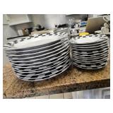 (12) Japanese Stonewear Plates & (12) Saucers