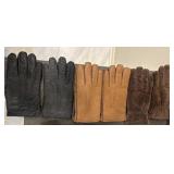 (3) Pairs Of Menï¿½s Suede Gloves