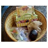 Glass Candy Pieces, Crystal & New Notepads with