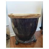 Ceramic Planter 19" on Rolling Stand