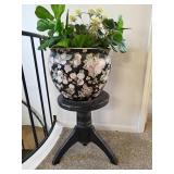 Ginger Jar Planter w/Faux Plant &