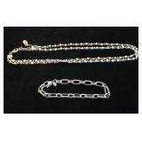 Sterling Silver Bracelet & 8" Two Tone Double