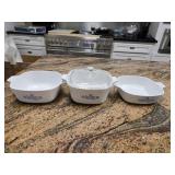 (3) Corning Ware Dishes