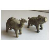 Miniature 3" Brass Camel & Pigs