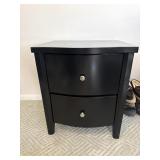Black Wooden Night Stand 23ï¿½x20ï¿½x16, 2 Drawers