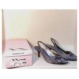 Nina Silver Slingback Heels Sz 8