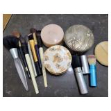 Powders, Brushes & Vintage Powder Jar