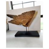 "Uttermost Teak Fish Sculpture"