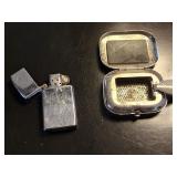 Vintage Portable Ashtray & Zippo Lighter