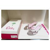 Lilly Pulitzer Silver Mules w/Box Sz 7
