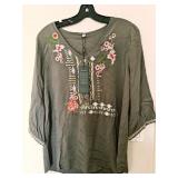 NWT Cotton Embroidered Top Sz M