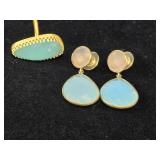 Chalcedony Ring & Earrings