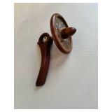Vintage Hand Cranked Wooden Toy w/Pull String