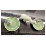 (2) Vintage Porcelain Wade Ducks + Elephant