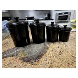 (4) Black Cannisters