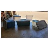 (5) Plastice Storage Containers