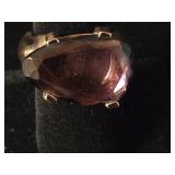 .925 Silver/ Deep Purple Gemstone Ring Sz 8