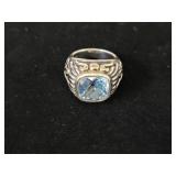 18K/.925 Blue Topaz Ring Sz 7