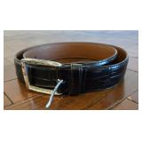 Johnston & Murphy Black Leather Belt Sz 38